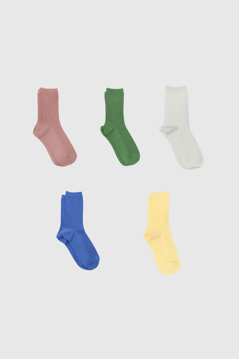 Bright classic ribbed socks - Set of 5_1