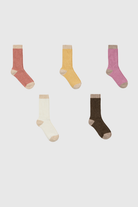 Contrast trim cashmere blend socks - Set of 5_1