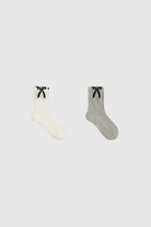 Giant black bow socks - Set of 2