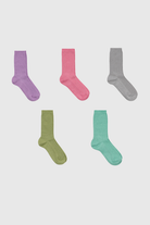 Bright modal blend ribbed socks - Set of 5