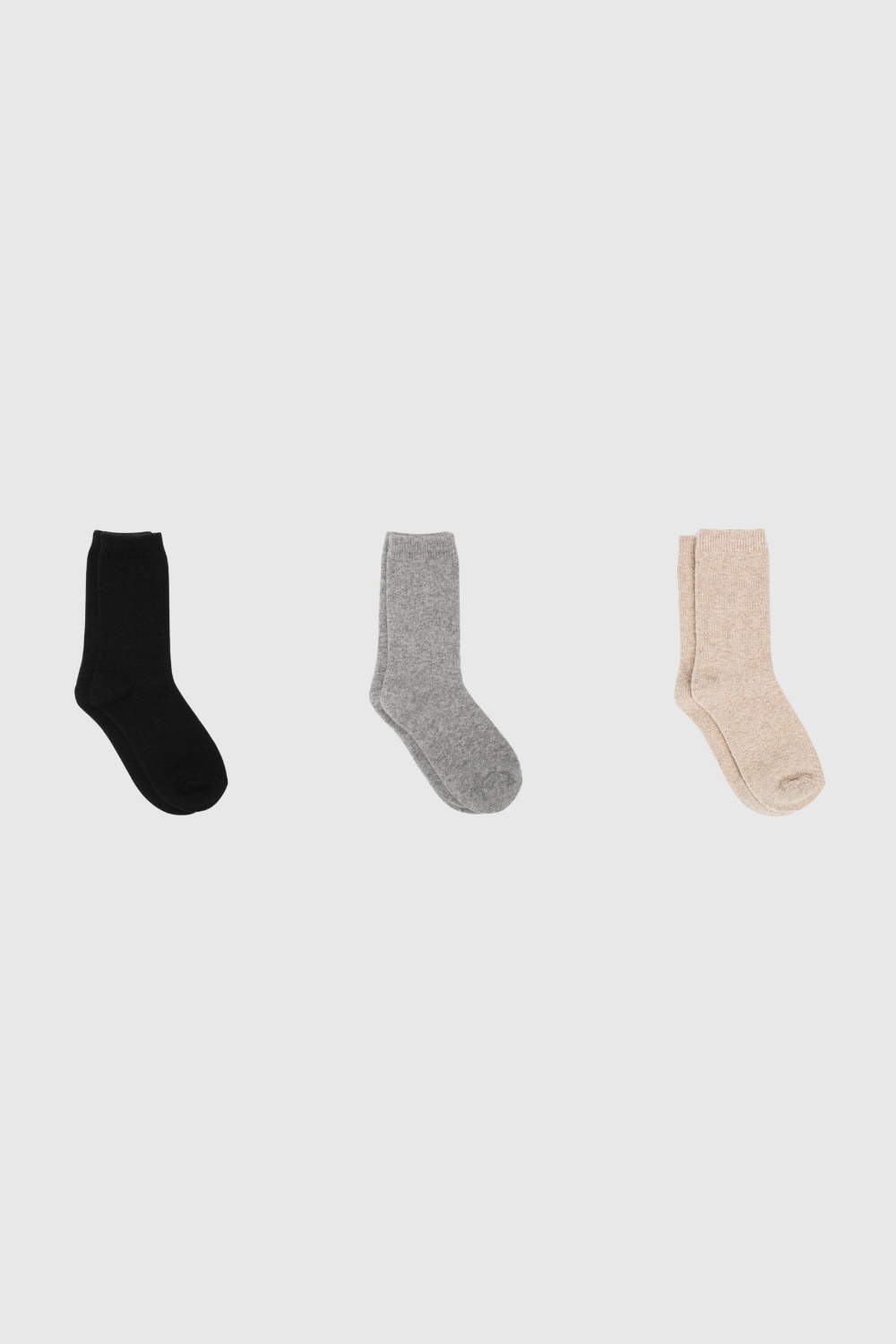 Smooth cashmere wool blend socks - Set of 3