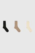 Ribbed cashmere wool blend socks - Set of 3_1