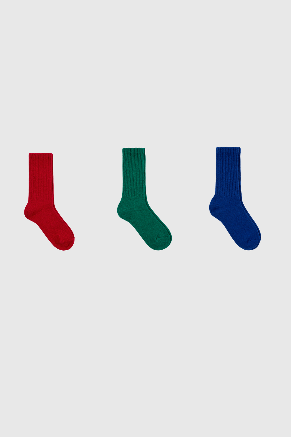 Wool blend ribbed fuzzy socks - Set of 3_1