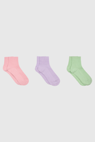 Pastel short cotton blend socks - Set of 3