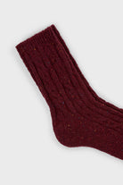 Burgundy rainbow fleck thick socks_2