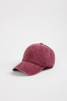Burgundy stone washed baseball cap_1