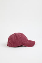 Burgundy stone washed baseball cap_2