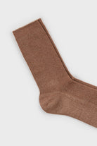 Camel modal blend ribbed socks_2