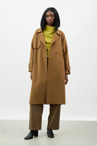 Camel pure wool large collar belted coat_2