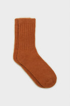 Camel angora ribbed socks_1