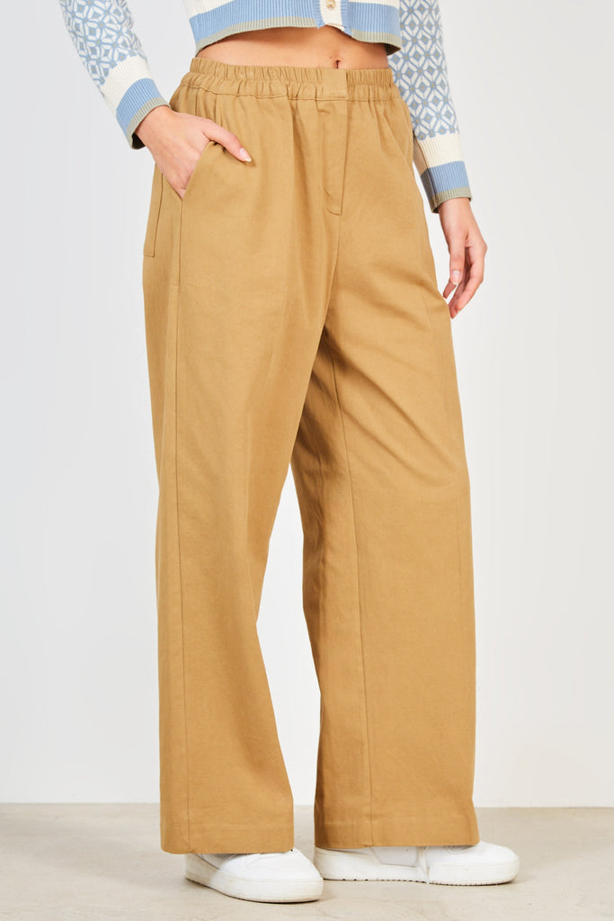 Camel brown wide leg trousers_1