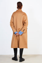 Camel double breasted cocoon coat_2
