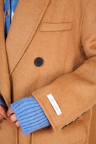 Camel double breasted cocoon coat_4