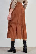 Camel silky micro pleat maxi skirt_3