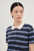 Charcoal and blue striped contrast collar rugby shirt_3