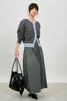 Charcoal and light blue contrast trim cardigan_1