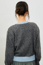 Charcoal and light blue contrast trim cardigan_3