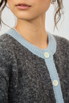Charcoal and light blue contrast trim cardigan_4