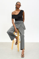 Charcoal grey and white pinstripe skirt trousers_6