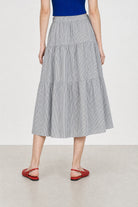 Charcoal grey seersucker tiered midi skirt_2