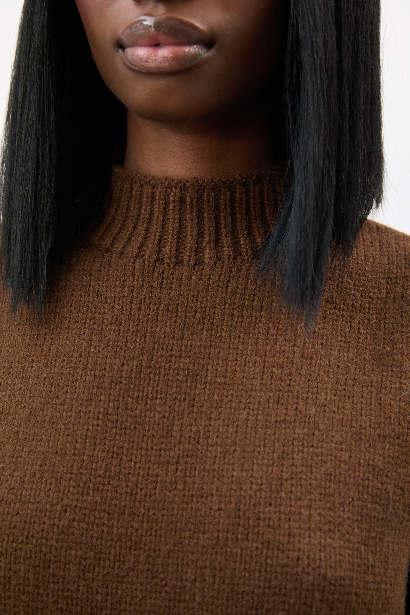 Brown mock neck open back knit vest_3