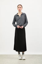 Charcoal grey wool blend knitted polo_4