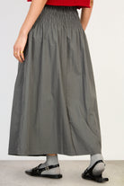 Charcoal large ruched waist maxi skirt_2