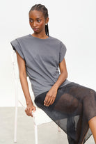 Charcoal padded shoulder tank_5