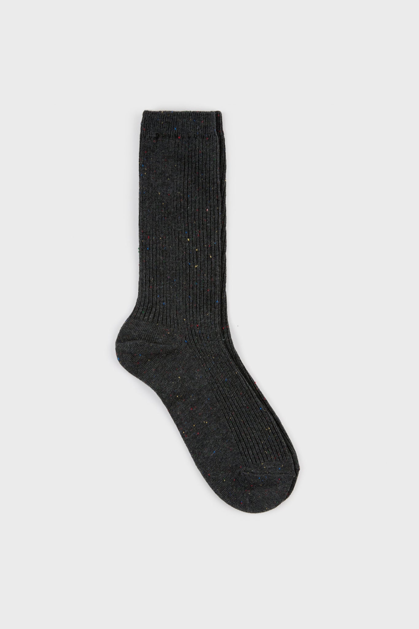 Dark rainbow fleck ribbed socks - Set of 5_6