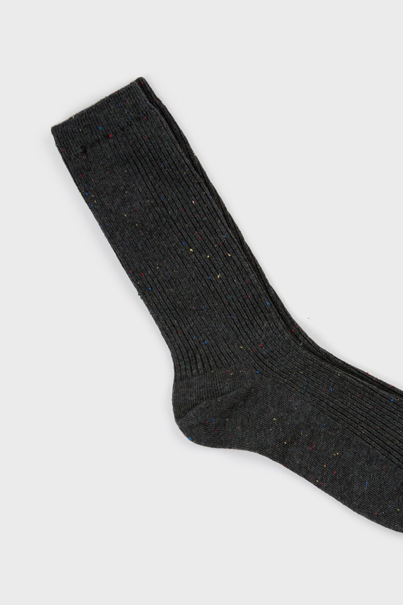Charcoal rainbow fleck ribbed socks_2