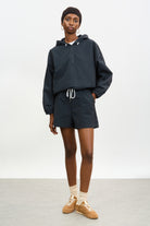 Charcoal side pocket drawstring shorts_4