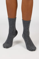 Charcoal smooth cashmere wool blend socks_4
