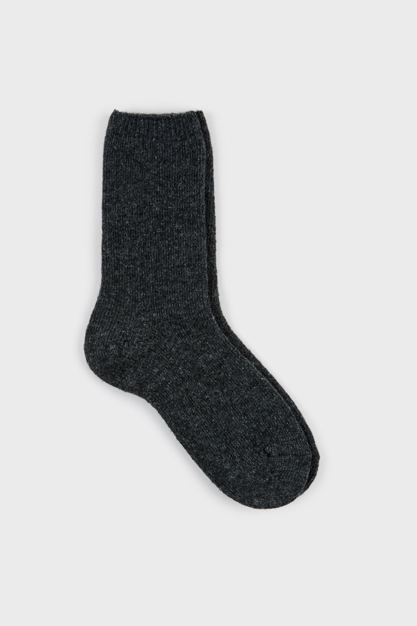 Charcoal smooth wool blend socks_1