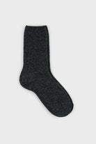 Charcoal smooth wool blend socks_1