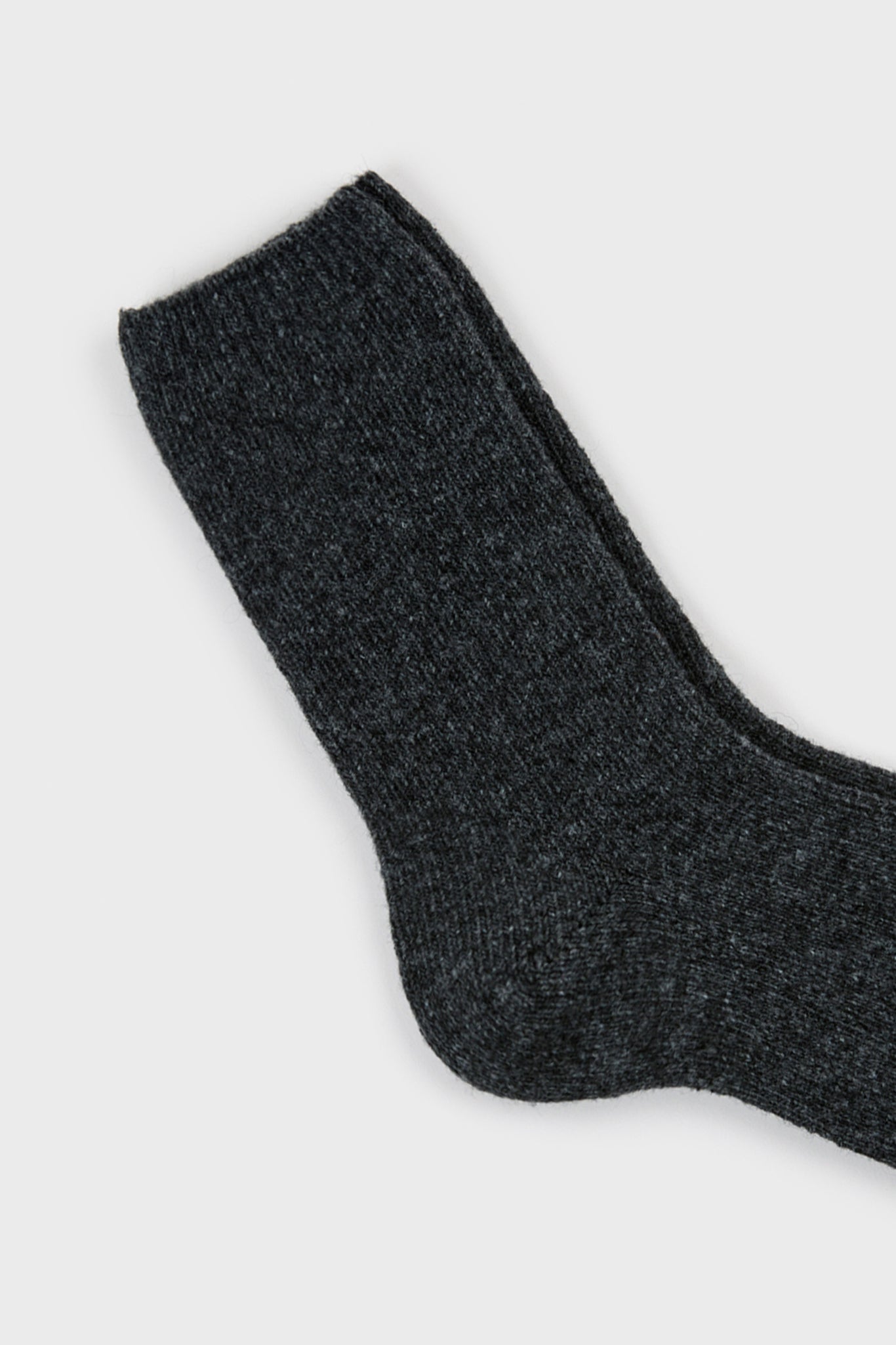Charcoal smooth wool blend socks_2