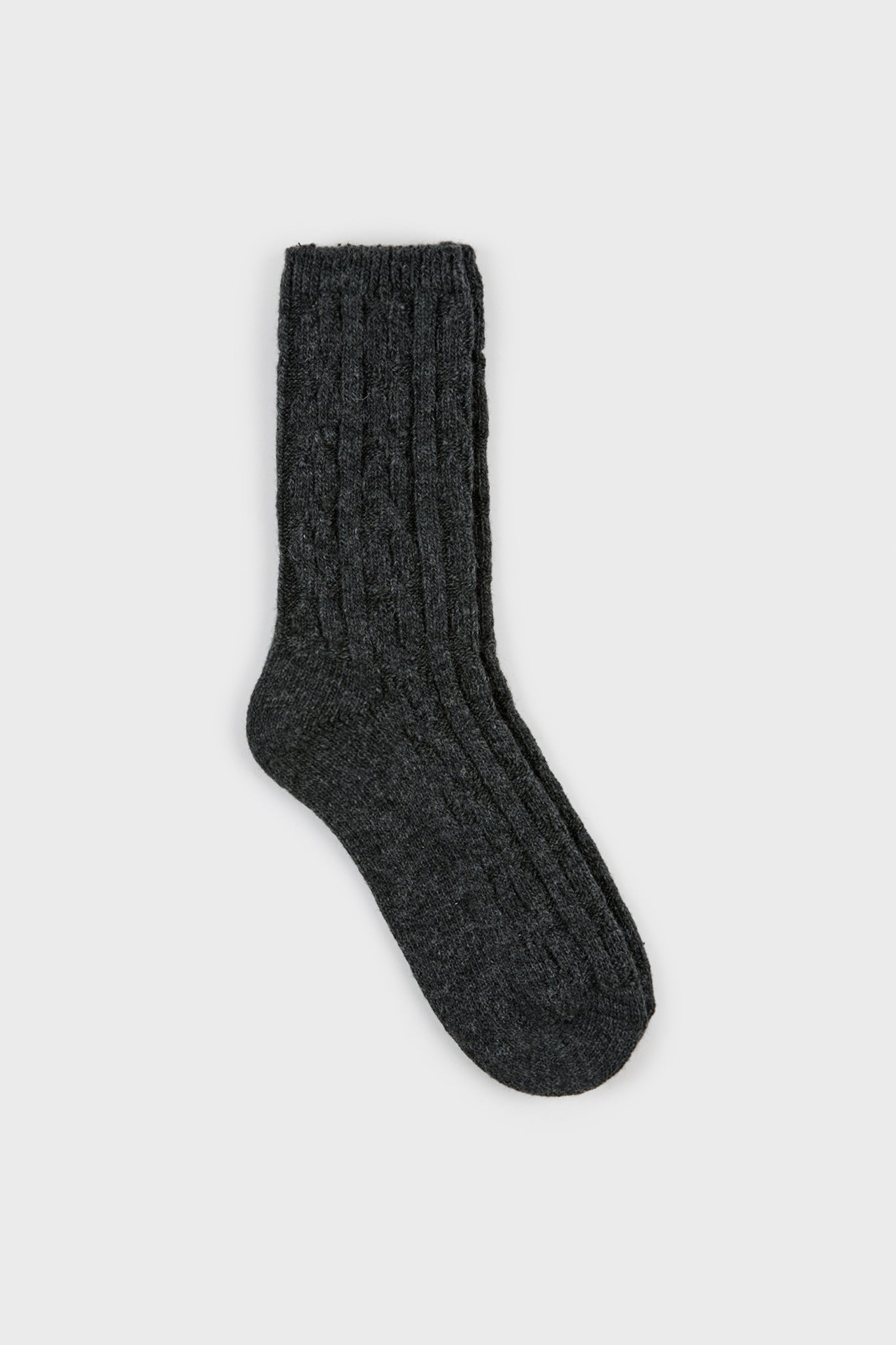 Charcoal wool blend ribbed socks_1