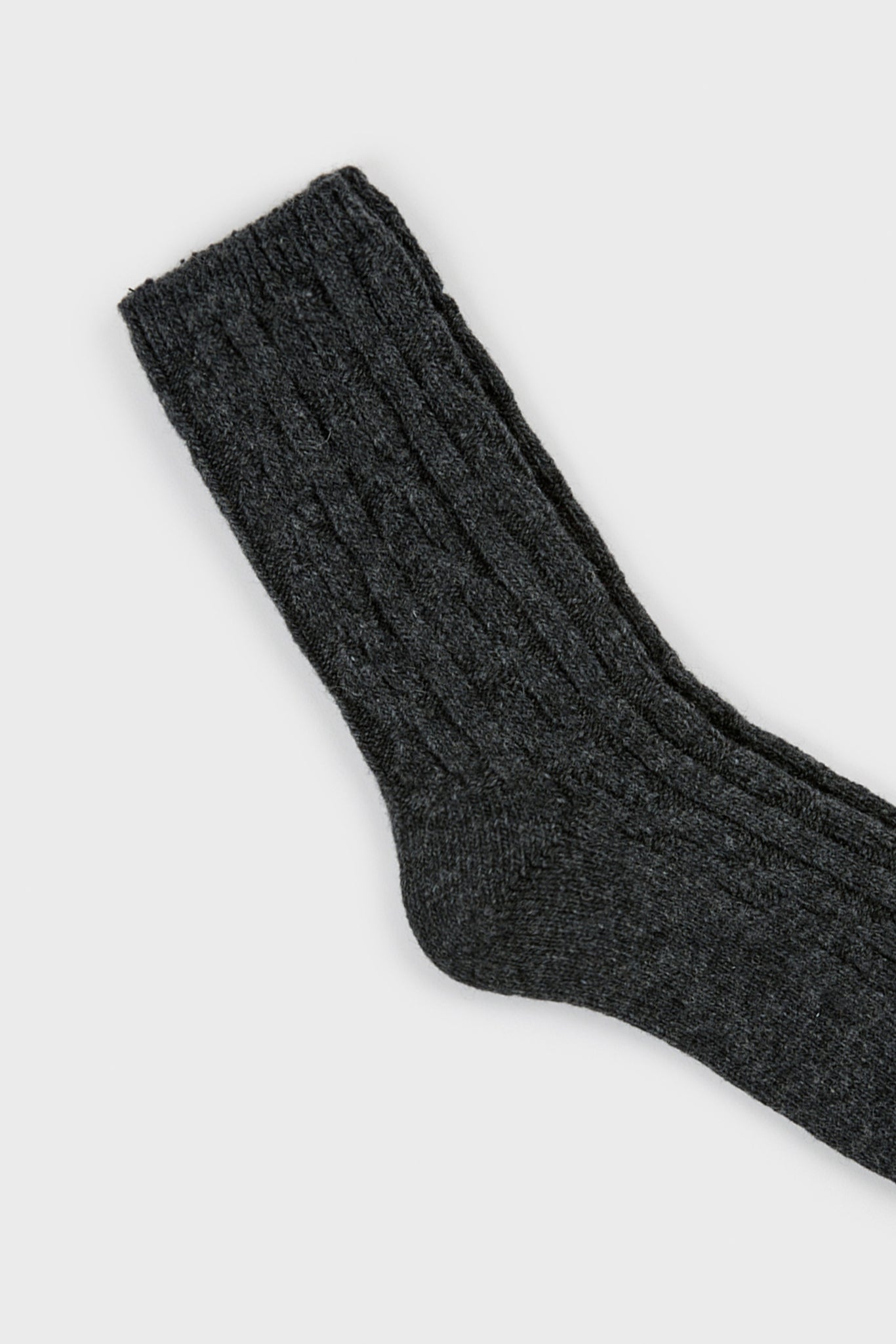 Charcoal wool blend ribbed socks_2