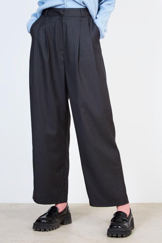 Charcoal and white pinstripe trousers_1
