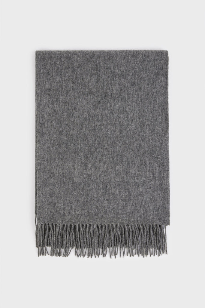 Charcoal grey pure wool scarf_1