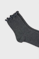 Charcoal grey ruffle trim socks_3