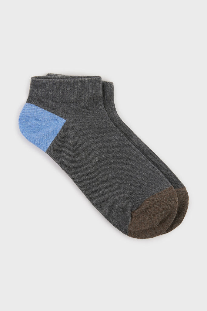 Charcoal grey tricolor ankle socks_3
