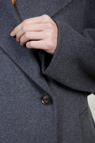 Charcoal pure wool handmade double breasted coat_6