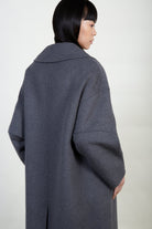 Charcoal pure wool handmade double breasted coat_3