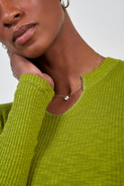 Chartreuse ribbed top_4
