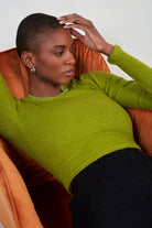 Chartreuse ribbed top_5