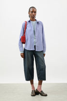 Cobalt blue and ivory gingham pure cotton shirt_4