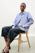 Cobalt blue and ivory gingham pure cotton shirt_5