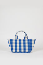 Cobalt blue giant check mini tote bag_1
