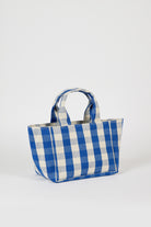 Cobalt blue giant check mini tote bag_2