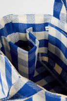 Cobalt blue giant check mini tote bag_5